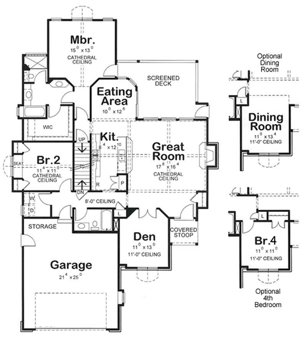 Floor Plan First Story of Country Plan #120-2078